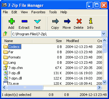 Screenshot 7-zip