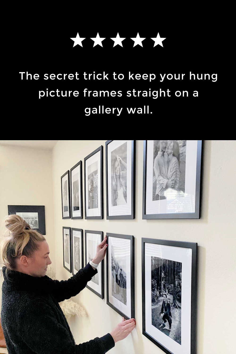secret tip to keep your pictures straight gallery wall