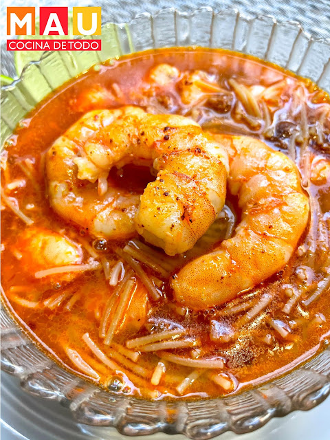 mau cocina de todo recetas sopa de fideo con camarones chorizo caldo