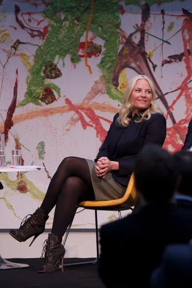 Prince Haakon of Norway and Princess Mette-Marit of Norway attend the Resources gone astray conference at Astrup Fearnley Museum 