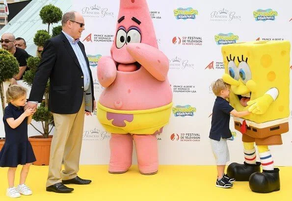 Prince Albert, Prince Jacques and Princess Gabriella attended the 20 year anniversary of Sponge Bob Squarepants