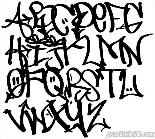 Graffiti Collection Ideas Graffiti Bubble Font Letters A Z