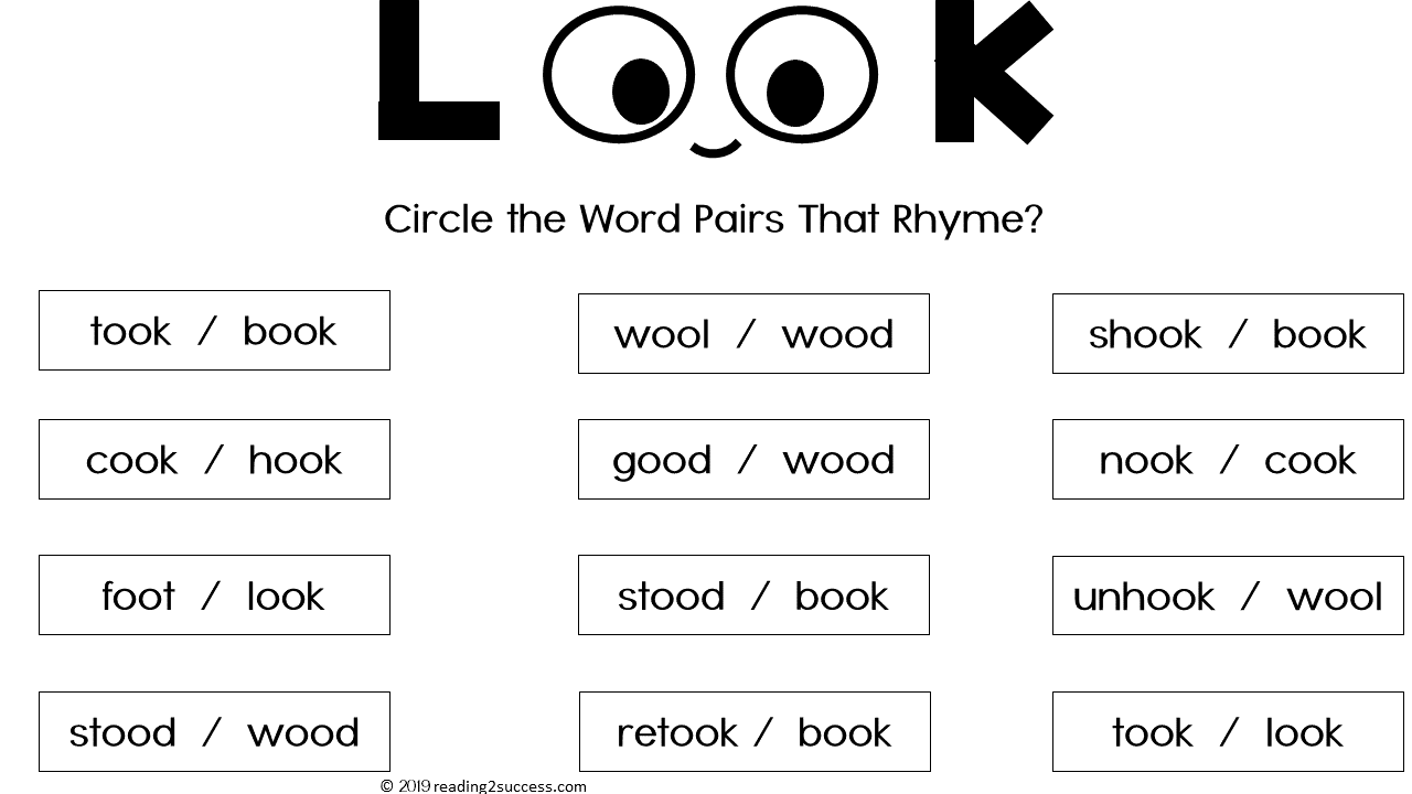 Reading2success: Which /oo/ sound - is it the /oo/ in look or the /oo