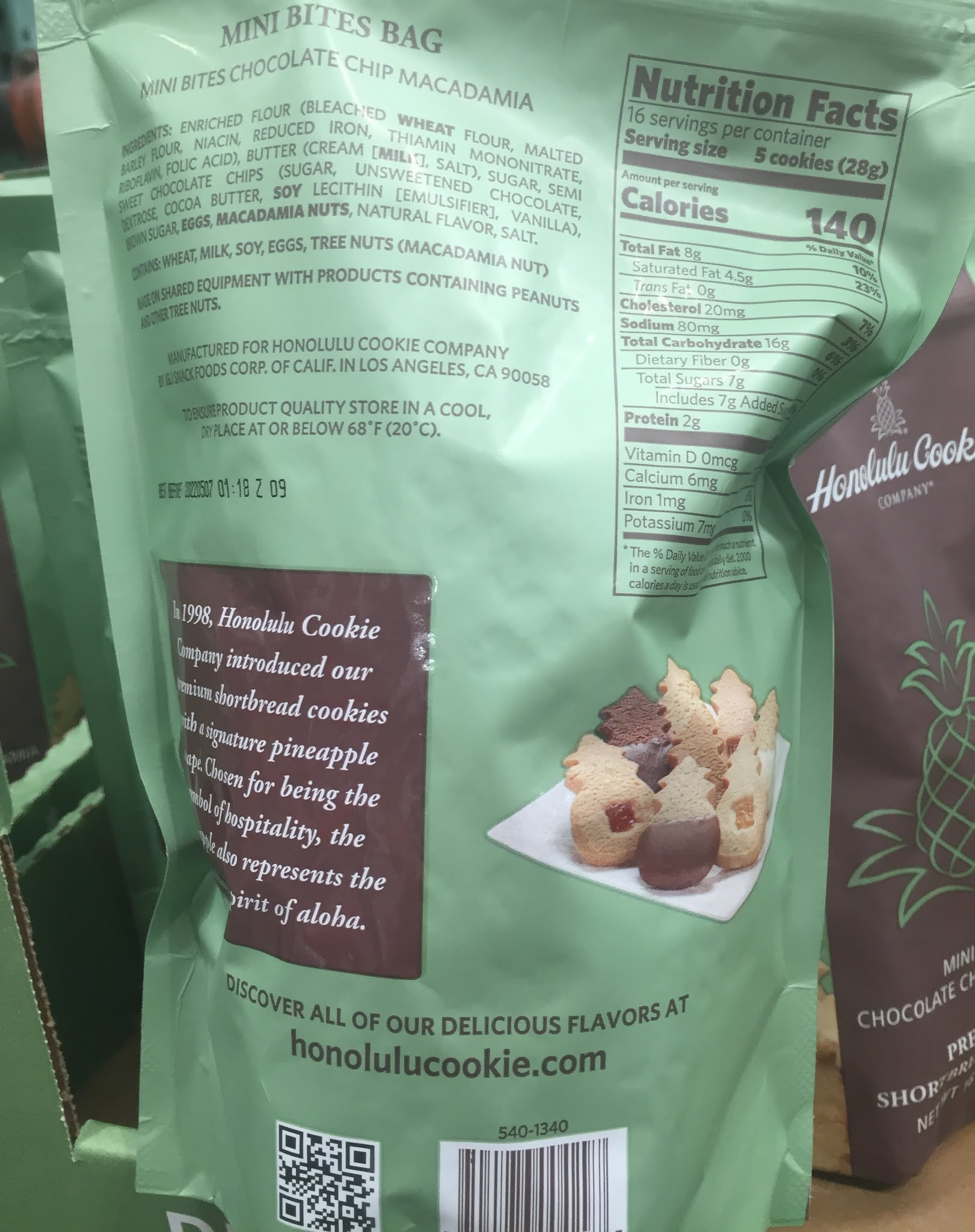 Honolulu Cookie Company Mini Bites Chocolate Chip Macadamia Costco