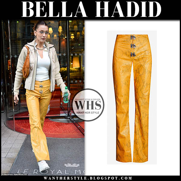 Bella hadid yellow pants Clearance