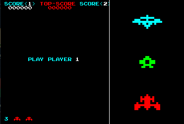 A demonstration of the 1979 arcade game, Space Beam.  Sample gameplay is shown alongside the sprites for the players and the obstacles.