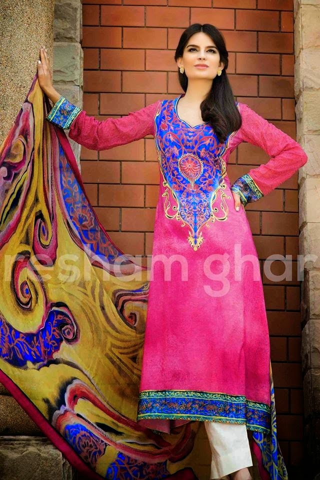 Digital Lawn Prints Dresses Summer Collection 2014 By Resham Gher Best ...