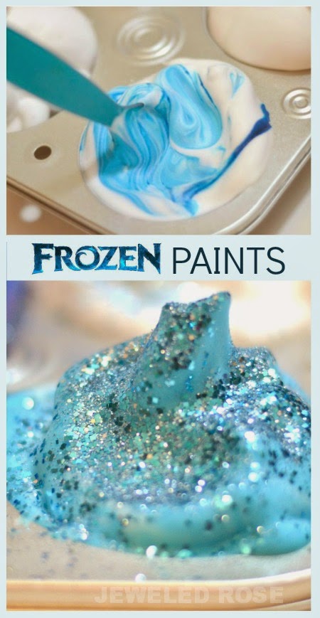 FROZEN ICE PAINT FOR KIDS:  these paints have the most glorious fluffy and icy texture!  A must-try! #paintrecipes #wintercraftsforkids