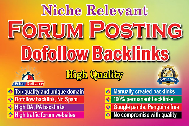 I will do niche relevant forum posting with high quality forum backlinks