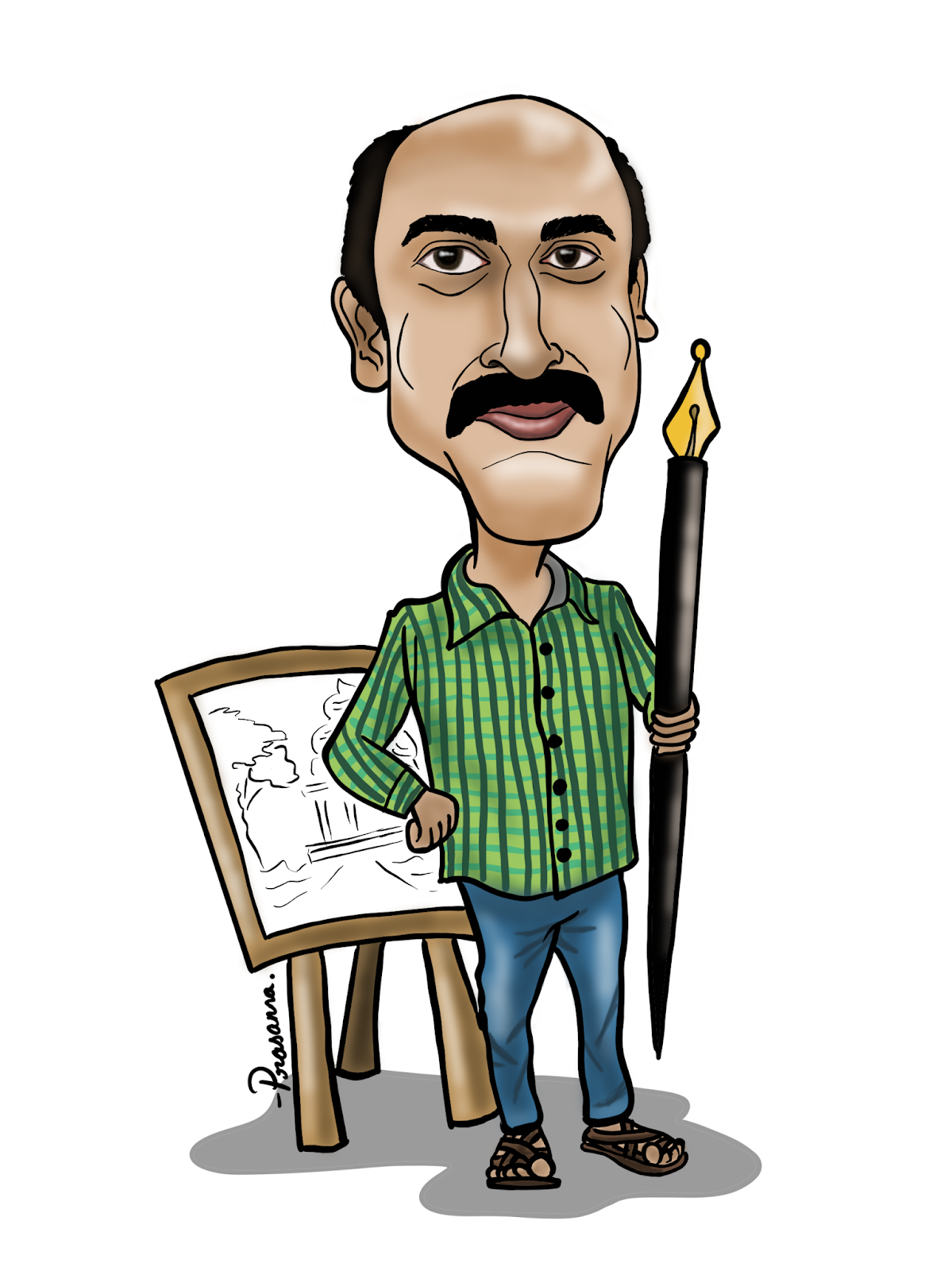 Digital Caricature - Cartoonist Nagnath.