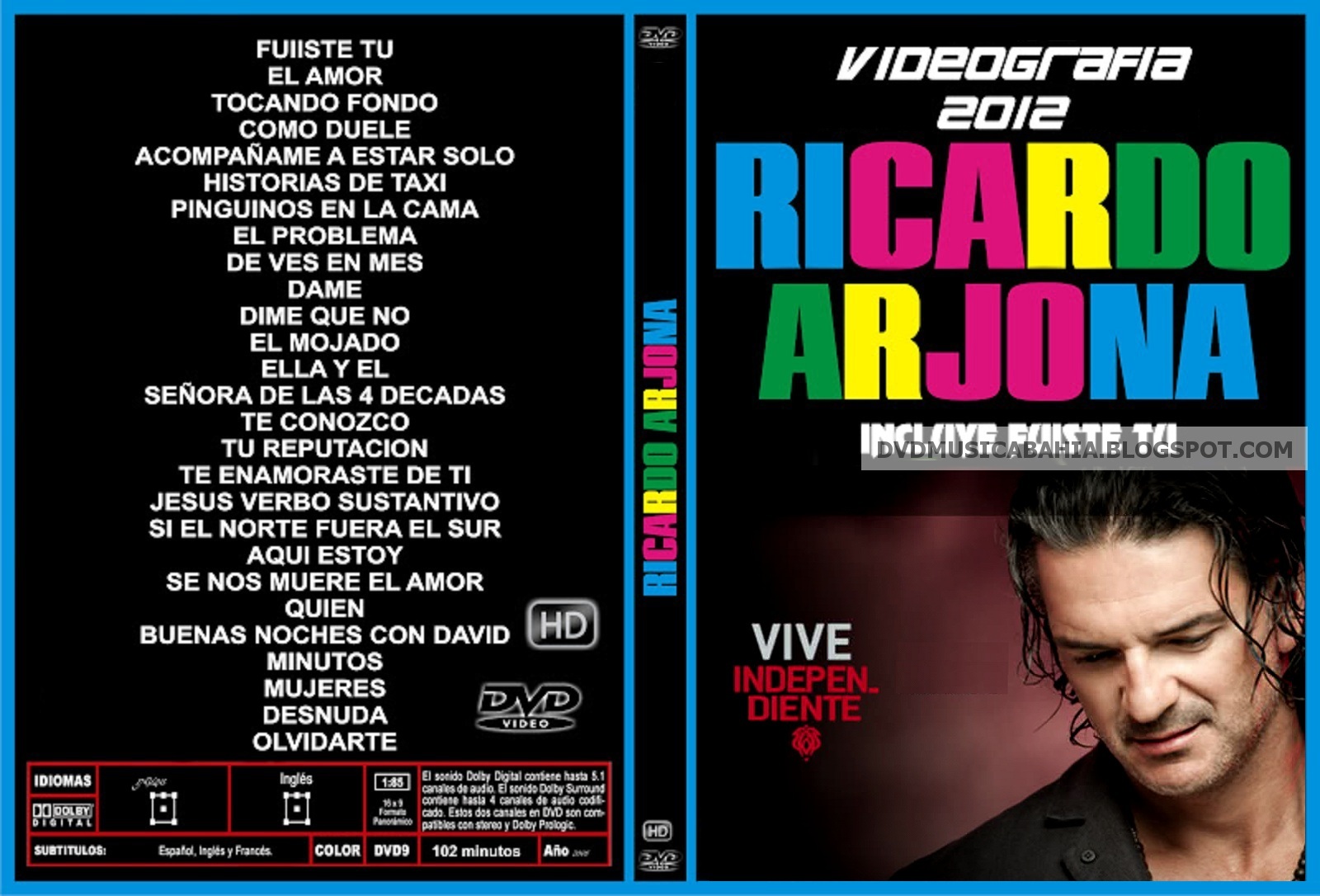LOS MEJORES DVD DE MUSICA Y MAS....!!!!: ARJONA - VIDEOGRAFIA 2012 (2012)