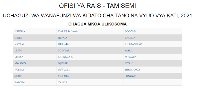 Majina ya Waliochaguliwa kwenda kidato cha tano 2021