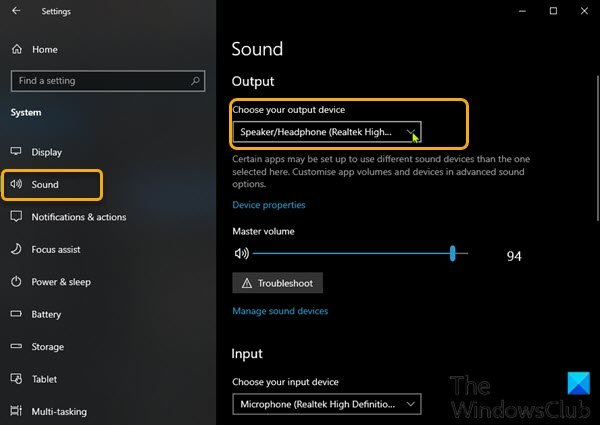 Wijzig het standaard geluidsuitvoerapparaat via de app Instellingen