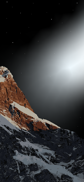 mountain illustration night