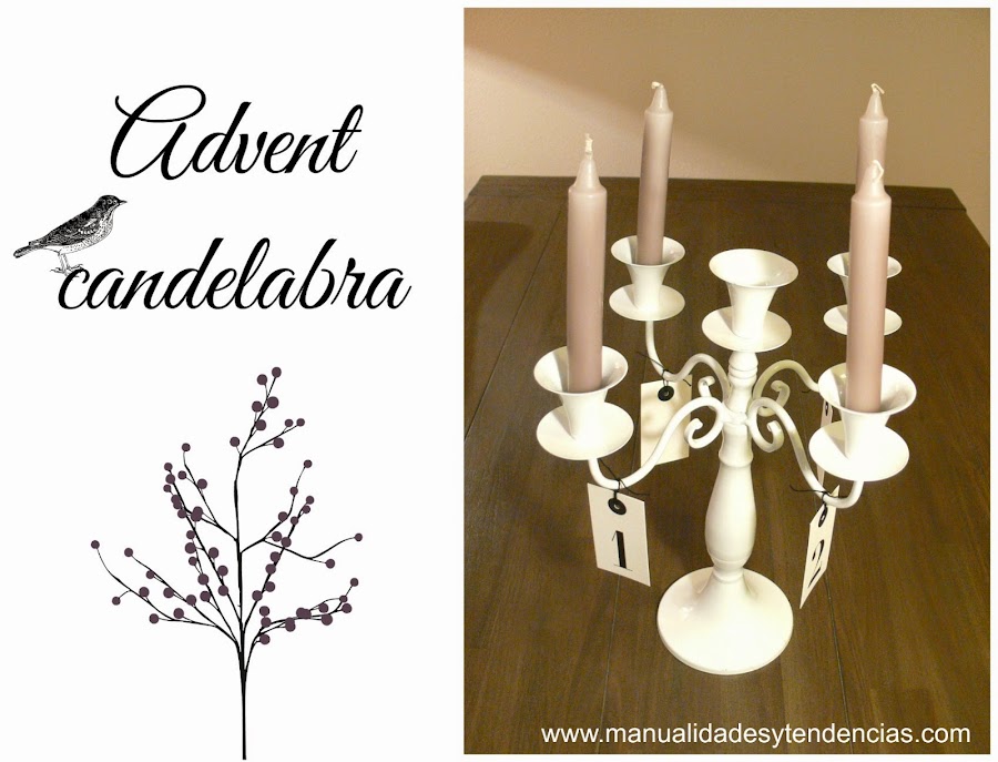 DIY chic advent candelabra