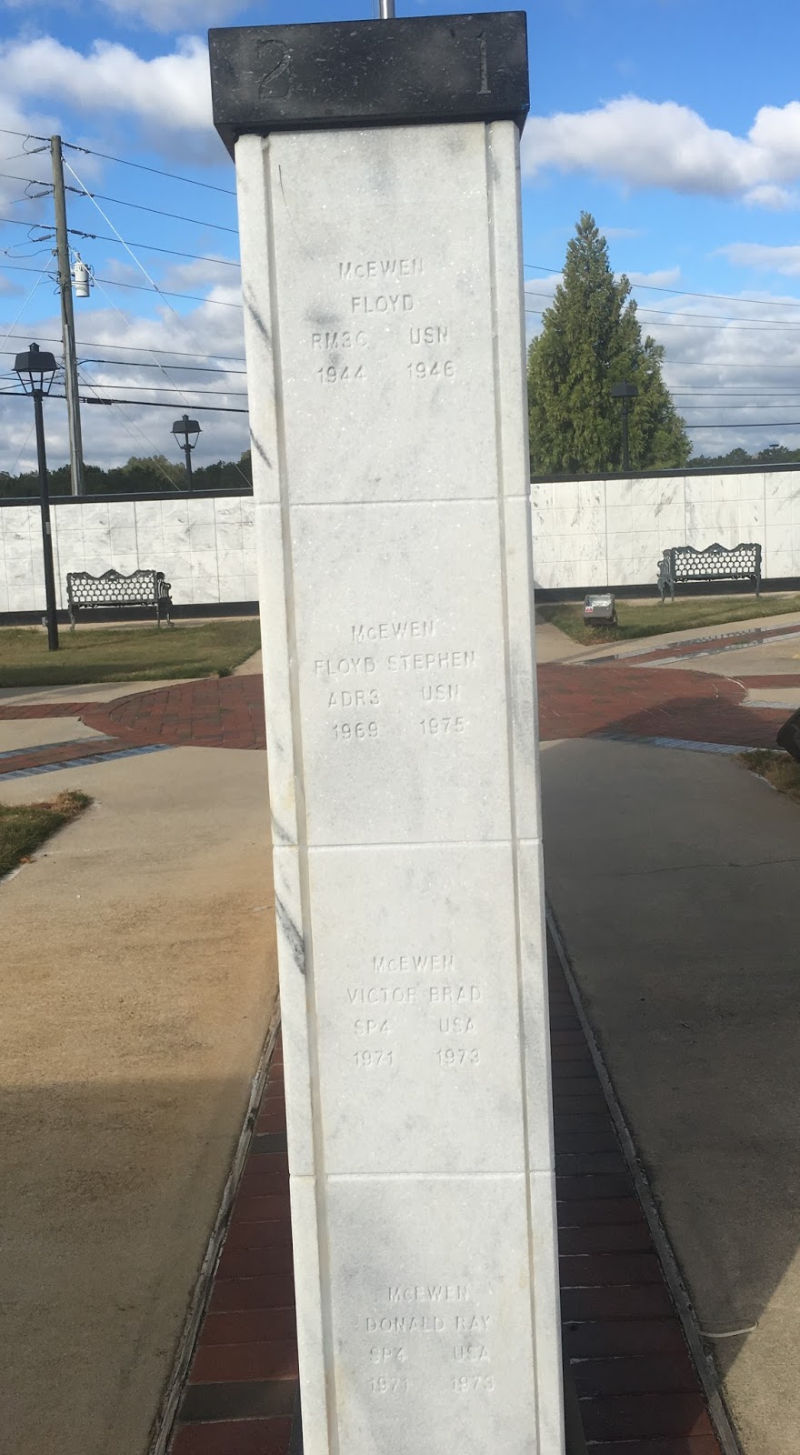 CCVMP HISTORY by Park Historian, Violette Denney WALLS OF HONOR END