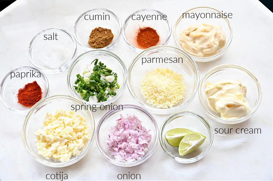 ingredients to make mexican street corn salad