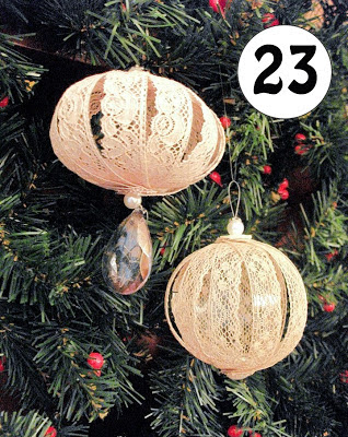 Vintage lace Christmas decorations