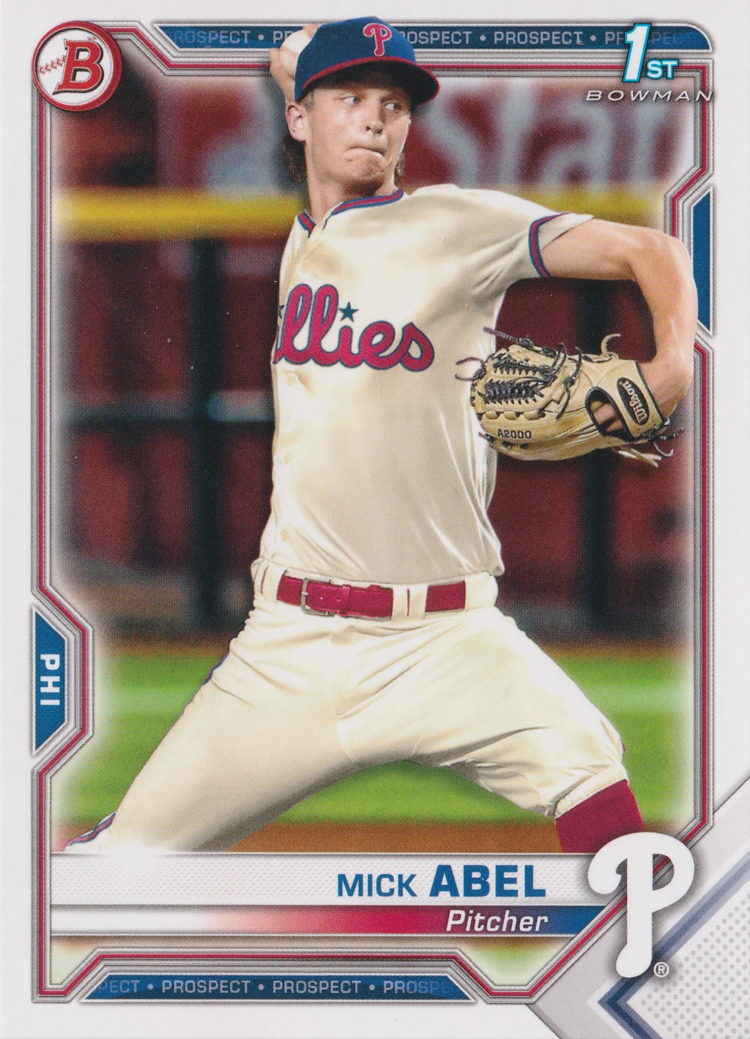 The Phillies Room Game 103 2021 Bowman Prospects BP42 Mick Abel
