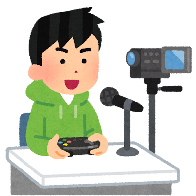 ゲーム実況のイラスト（男性）