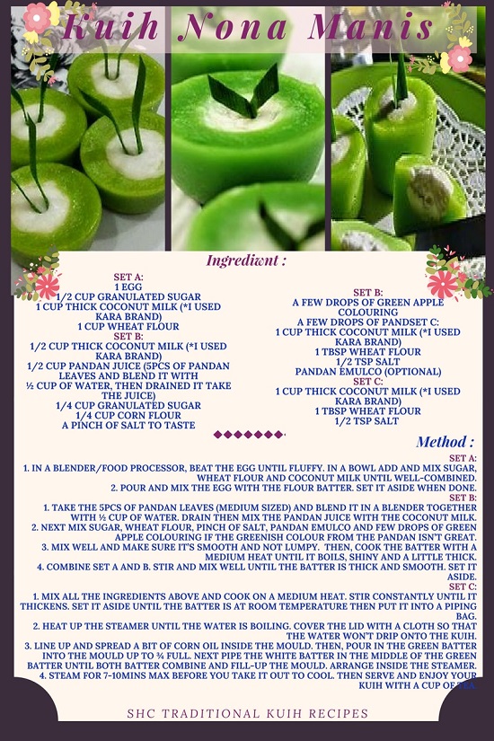 KUIH NONA MANIS RECIPE