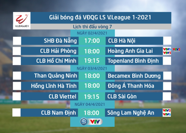 Điểm nhấn vòng 7 V-League 2021: Đại chiến Nam Định vs SLNA Vong-7-v-league