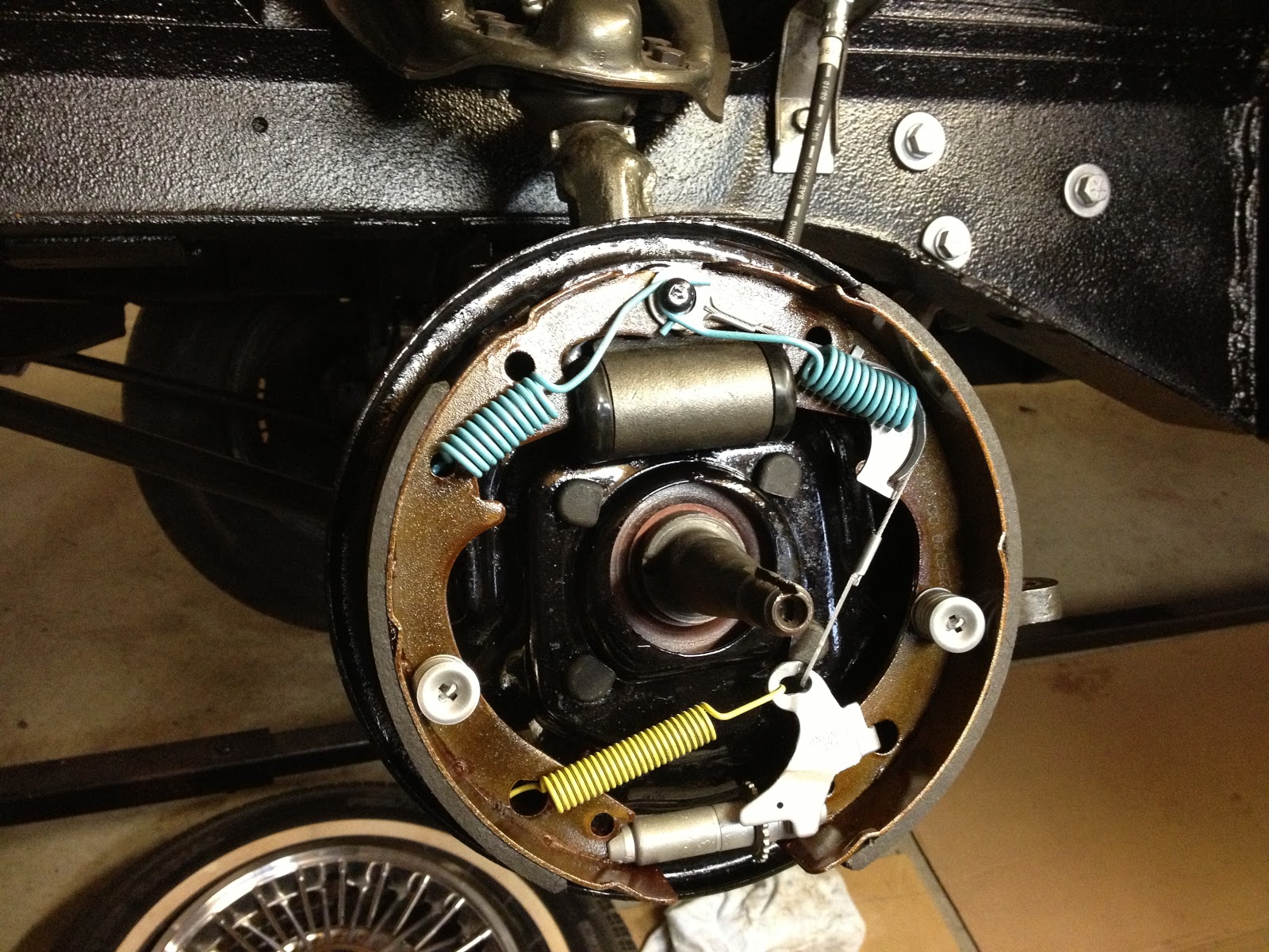 1965 Convertible Mustang Restoration Working on the rear diff, brakes