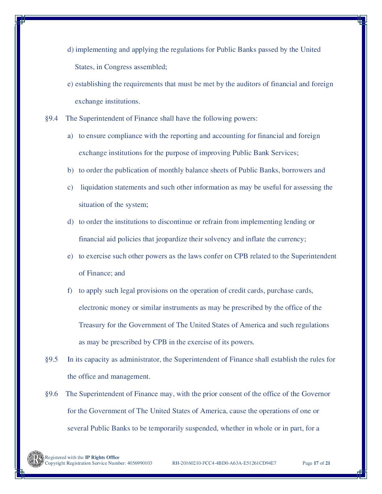 The United States, In Congress Assembled: PROCLAMATION OF DISSOLUTION OF THE BANK OF NORTH AMERICA. 20160210-GPOD3-CPB_CHARTER-page-017