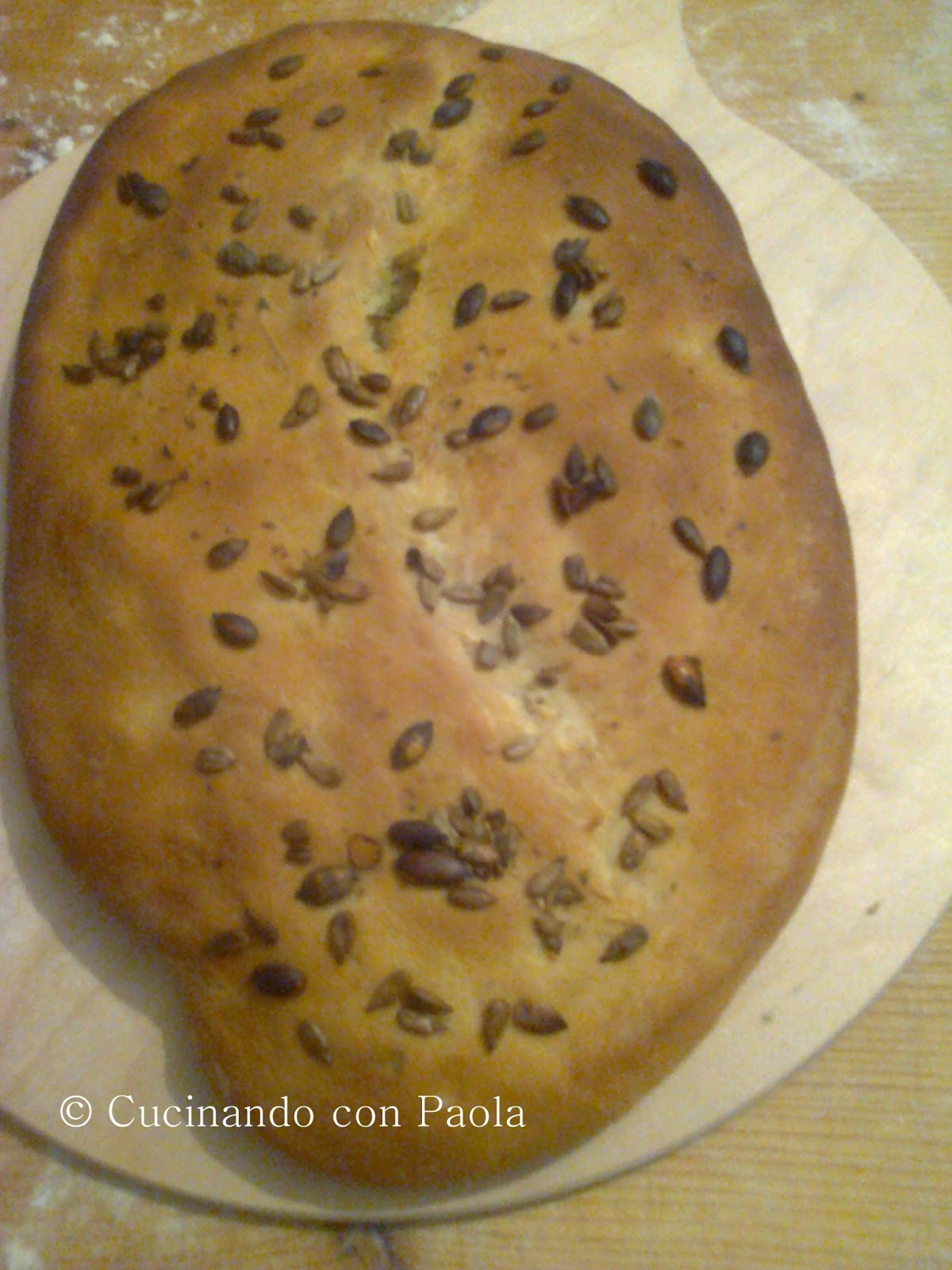 pan-focaccia ai semi di girasole e zucca