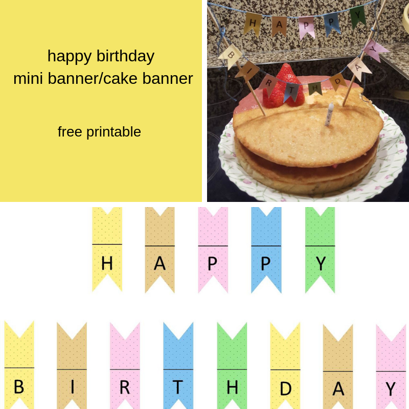 Happy Birthday Mini Banner cake Banner free Printable Keeping It Real