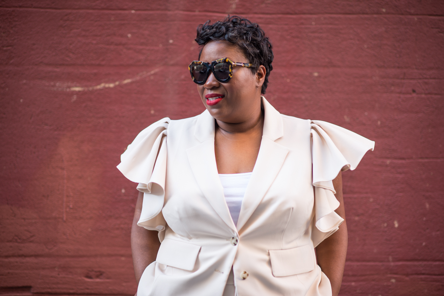 Bossed Up// Ruffle Sleeve Suit from Eloquii | LaptrinhX / News