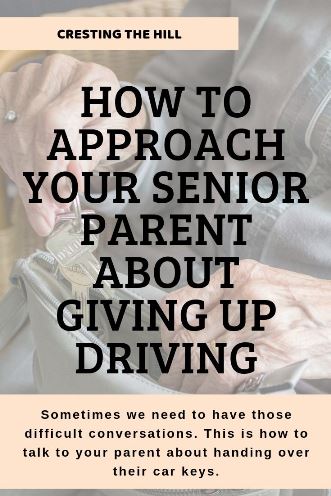 As our parents get older we find ourselves in the tricky position of having to broach difficult topics with them - one of these is giving up driving - here's a few helpful tips on how to have that conversation. #elderly #driving