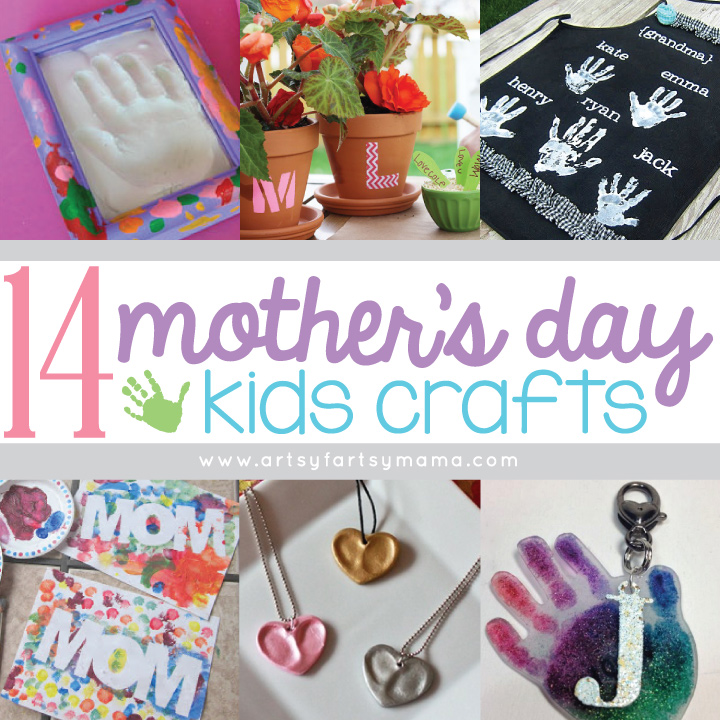 14 Mother's Day Kids Craft ideas perfect for moms or teachers at artsyfartsymama.com #mothersday #giftidea #kidscrafts