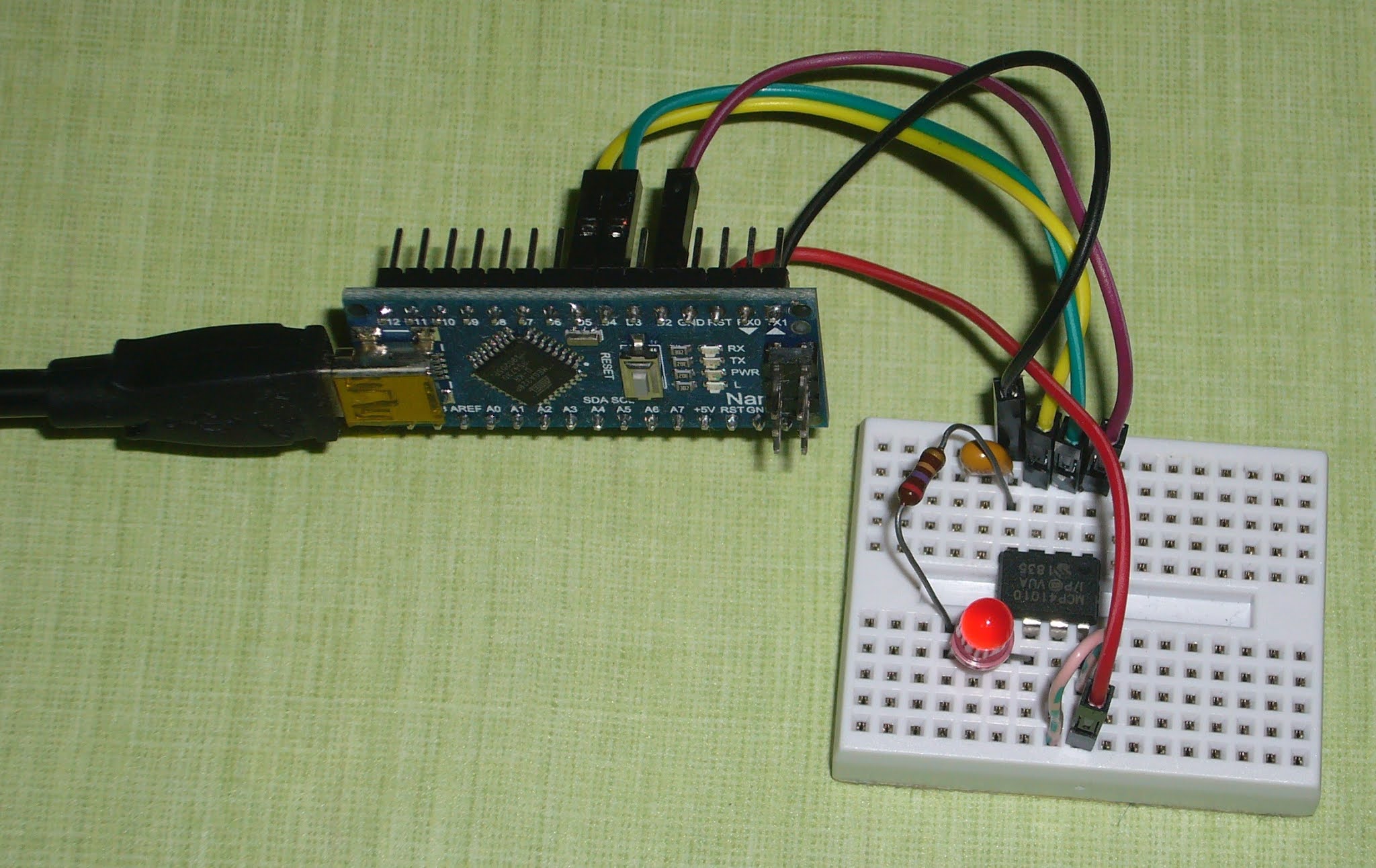 Arduino Mpc41010 マーティーの工房日誌: デジタルポテンショメータ(MCP41010)のチェック