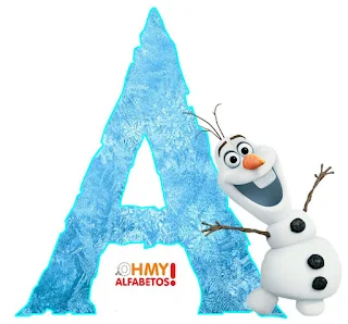 Alfabeto de Olaf de Frozen Sonriendo.