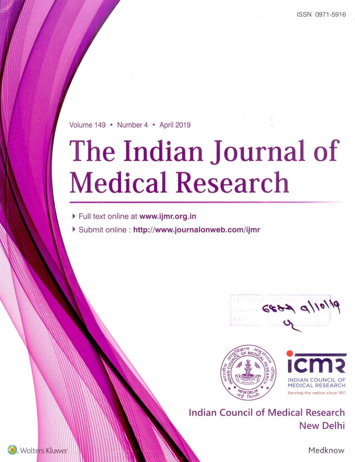 http://www.ijmr.org.in/showBackIssue.asp?issn=0971-5916;year=2019;volume=149;issue=4;month=April