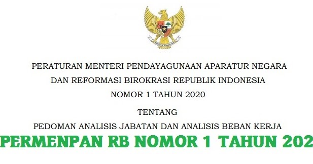 Permenpan Rb Nomor 1 Tahun 2020 Tentang Petnjuk Analisis Jabatan Dan Analisis Beban Kerja Info Publik 22 Info Publik