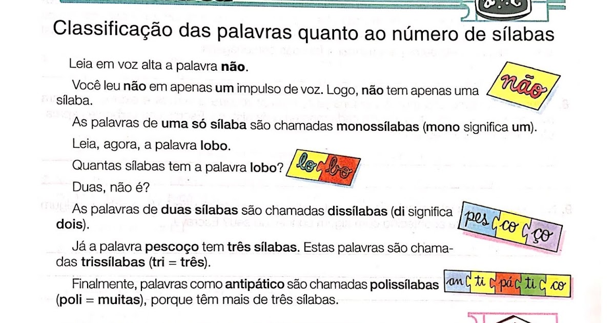 Atividade Pronta Classificação De Palavras Quanto Ao CA2