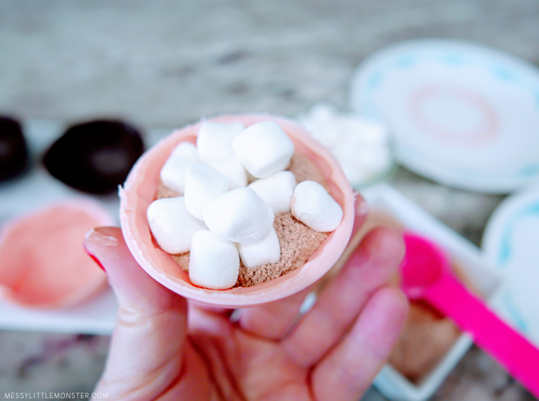 hot chocolate bomb with marshmallows