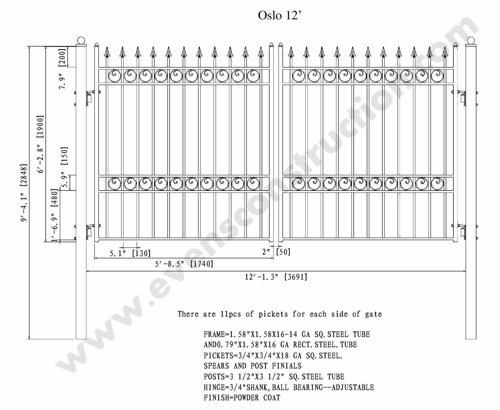Evens Construction Pvt Ltd GATES sample sketches