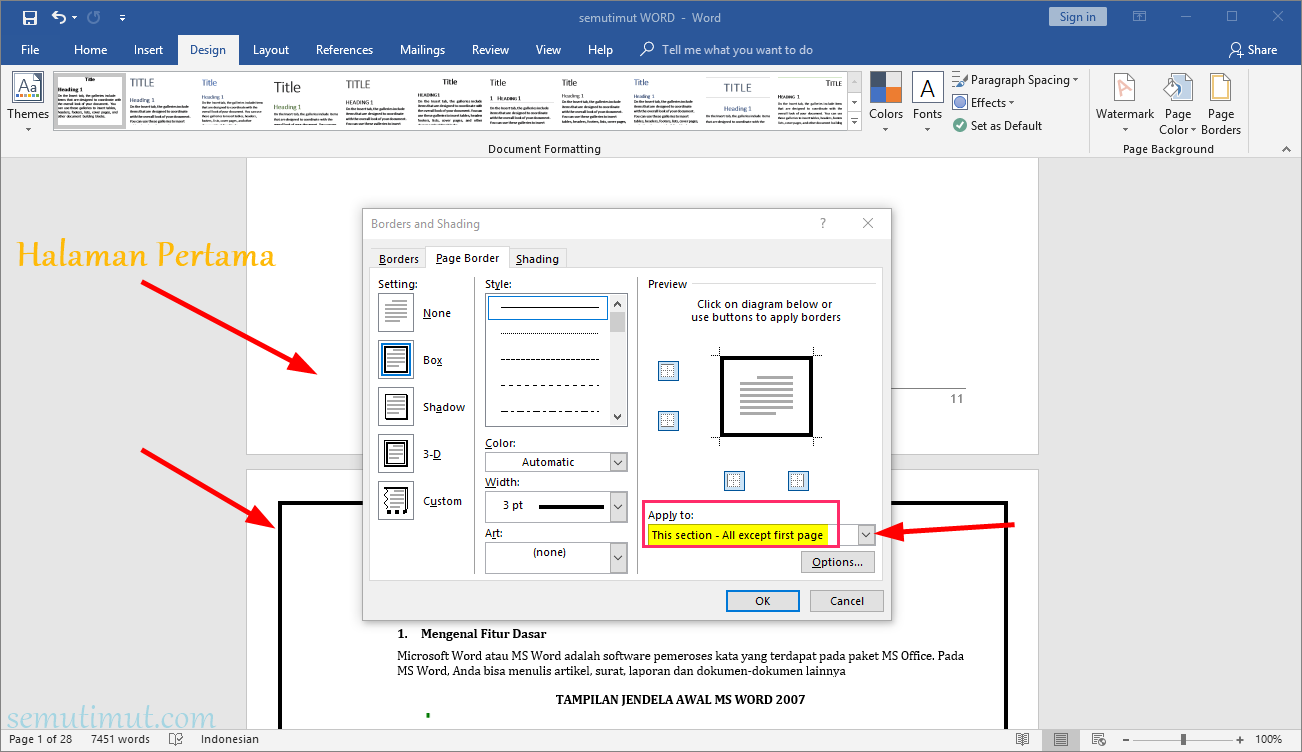 Cara Membuat Garis Tepi di Word Sesuai Margin Agar Rapi SemutImut