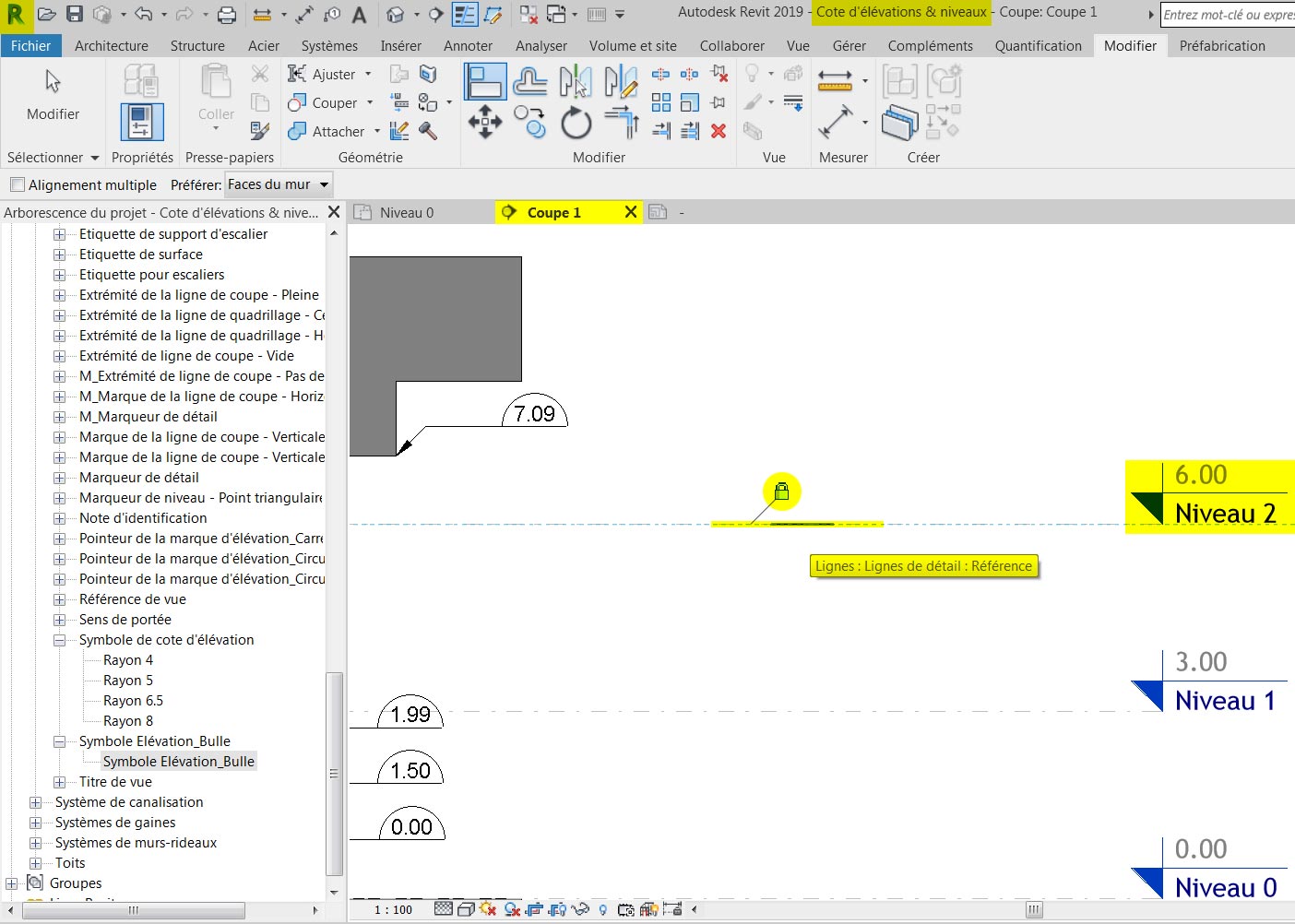 Revit-Mémo: Revit 2019_Cotes d'élévations et niveaux