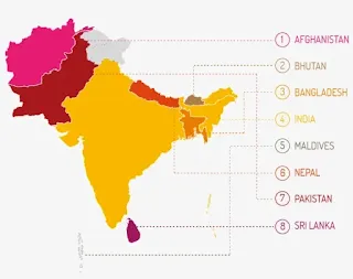 दक्षिण एशियाई देशों के नाम - dakshin asia in hindi दक्षिण एशिया के देश - दक्षिण एशिया क्या है