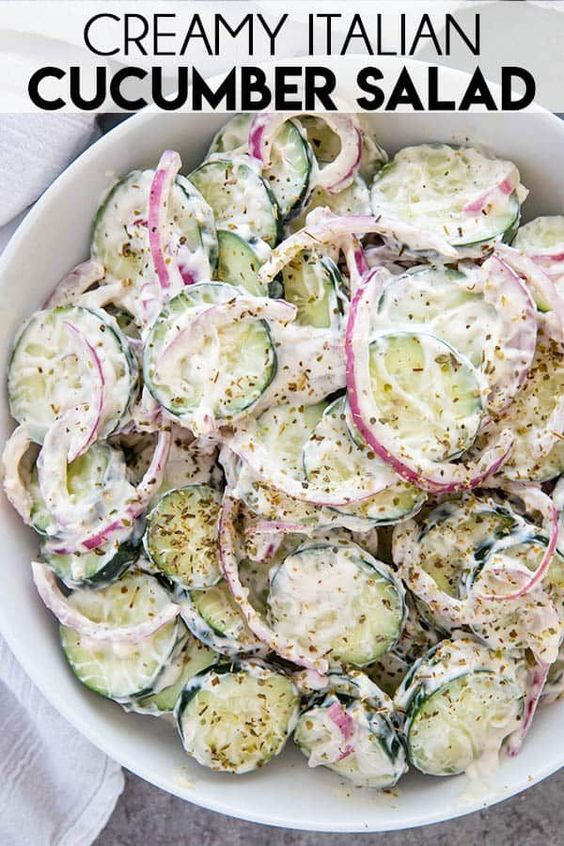Creamy Italian Cucumber Salad Recipe