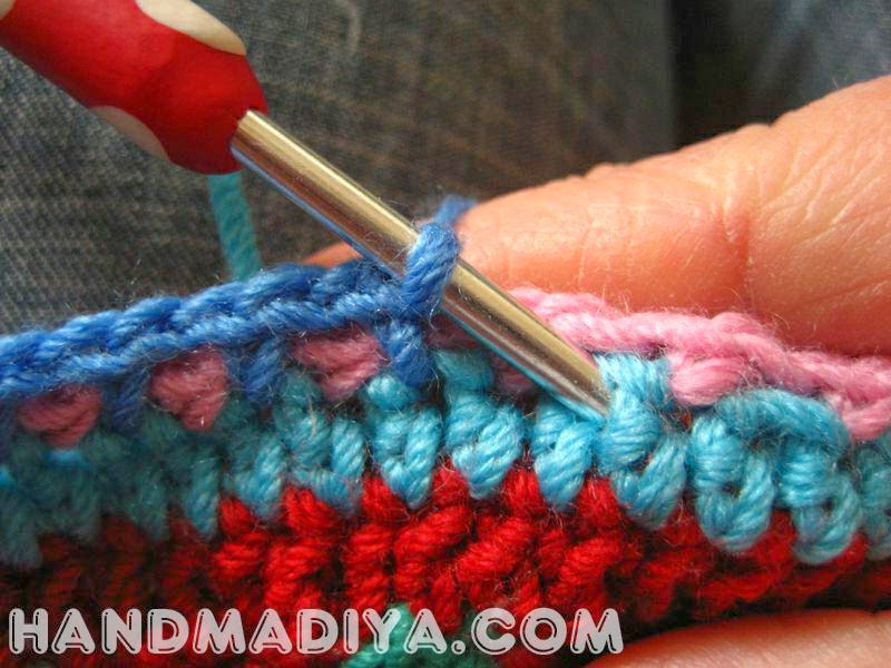 Crochet wavy bright plaid tutorialCrochet wavy bright plaid tutorial