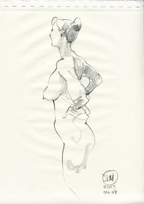Life drawing sketch by David Meldrum 20130409