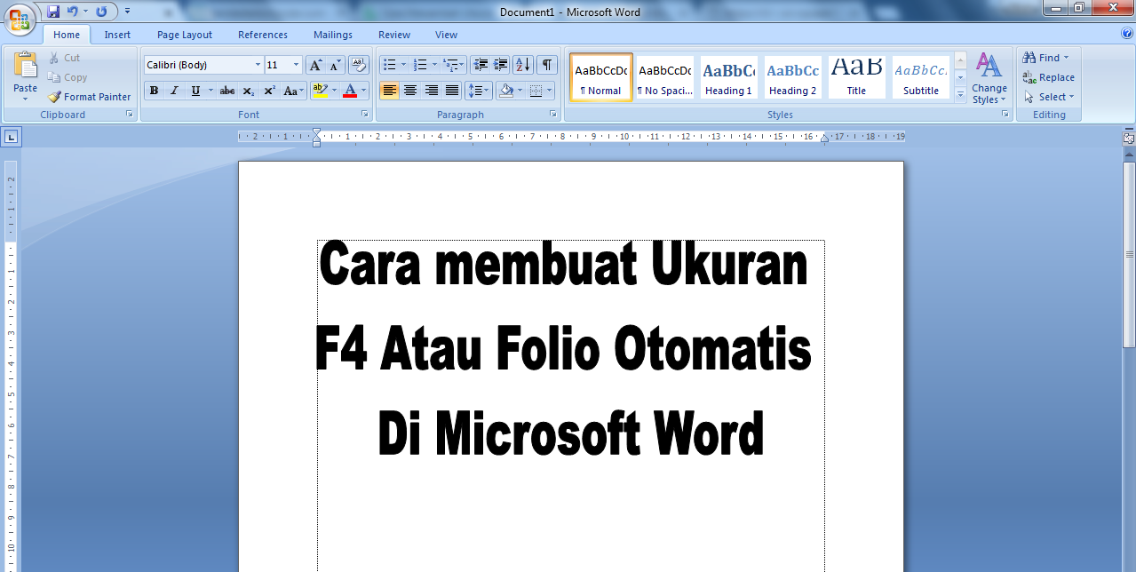 Cara membuat Ukuran F4 Atau Folio Otomatis Di Microsoft Word