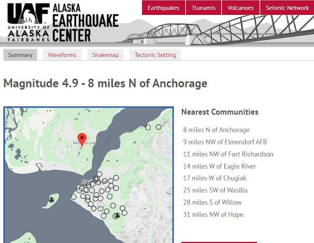 Photo of Alaska Earthquake Center Map