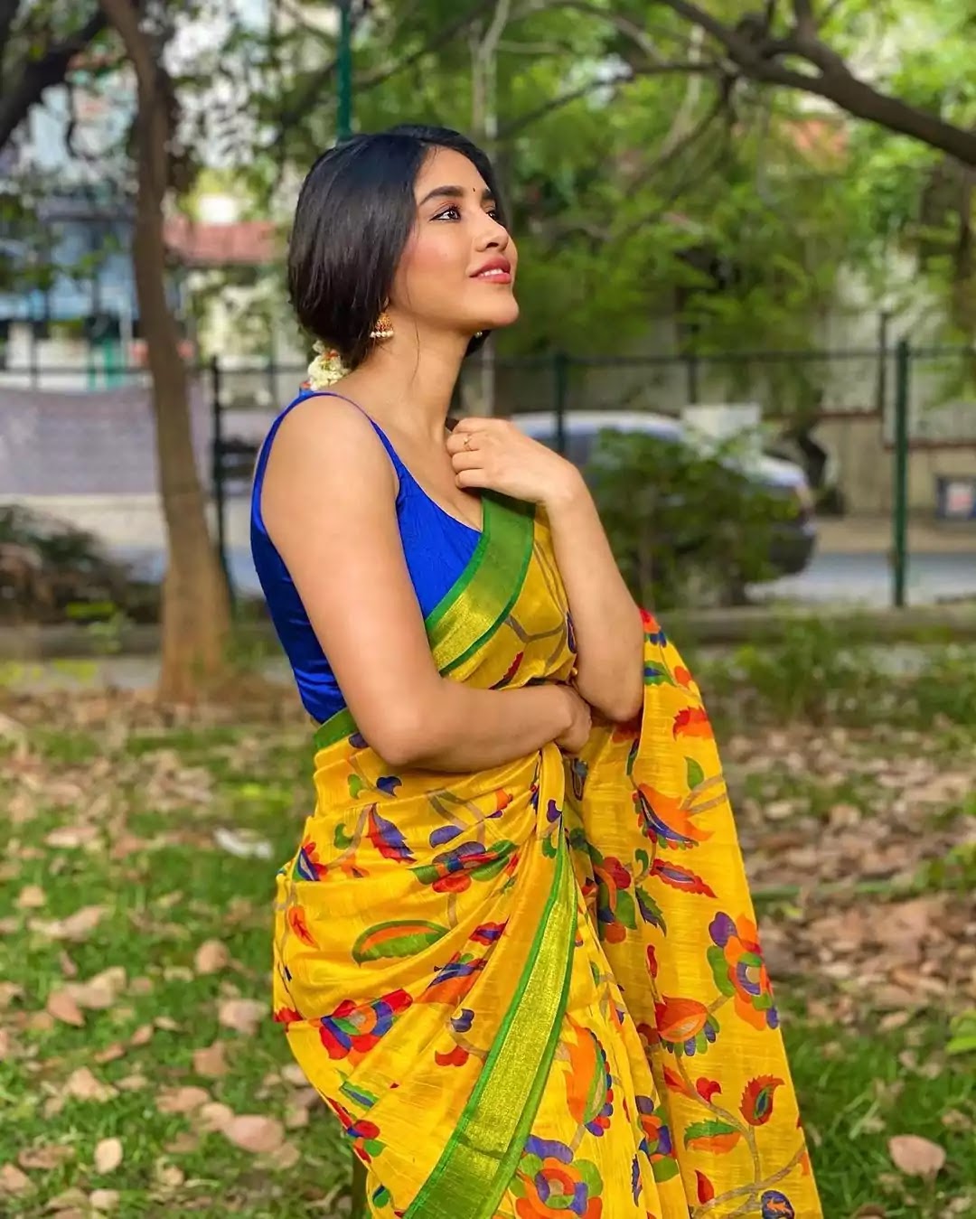 nabha-natesh-in-yellow-saree nabha-natesh-in-yellow-saree