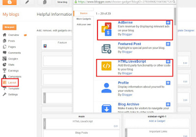 Two types of gadgets to place Adsense code in your blogger blog.